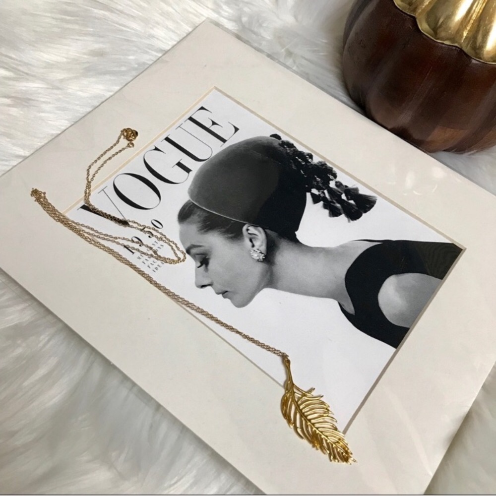 Gorjana long gold leaf necklace
